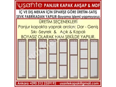 Panjur , Kepenk , Kapak Mdf Panjur