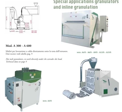 SATILIK COMPLETE SPECIAL APPLICATIONS GRANULATORS AND INLINE GRANULATION – NEW MACHINE ADLER MARKA (