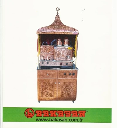 Bakır İşlemeli Çay Kazanı ve Bakır Davlumbaz