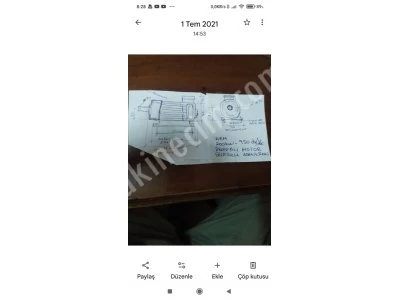 Reostalı Motor, 200 Kw - 950 Dk.Orijinal Sargı, Çok Az Kullanılmış, Garantili