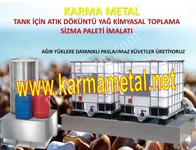 Kimyasal Sıvı Yağ Toplama Küveti Varil Paleti Taşma Havuzu Kabı Sızdırmaz Metal Küvetler
