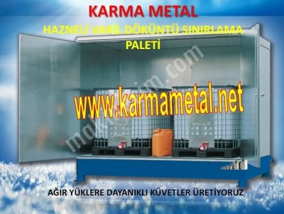 Kimyasal Sıvı Yağ Toplama Küveti Varil Paleti Taşma Havuzu Kabı Sızdırmaz Metal Küvetler