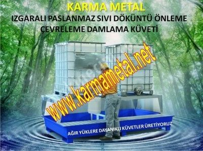 Kimyasal Sıvı Yağ Toplama Küveti Varil Paleti Taşma Havuzu Kabı Sızdırmaz Metal Küvetler