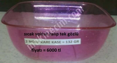 Satılık 2 Nolu Kare Kase = 132 Gr Sıcak Yolluk Tek Gözlü Fiyatı = 6000 Tl