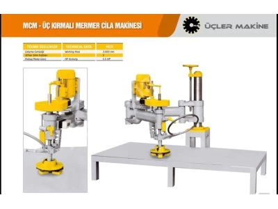 Üç Kırmalı Mermer Cila Makinası