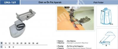 Ev Tekstili Grubu Aparatları Etek ve Ön Pat Aparatı Uma-169