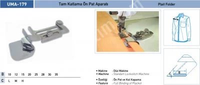 Ev Tekstili Grubu Aparatları Tam Katlama Ön Pat Aparatı Uma-179