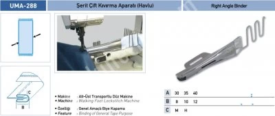 Ev Tekstili Grubu Aparatları Şerit Çift Kıvırma Aparatı (Havlu) Uma-288