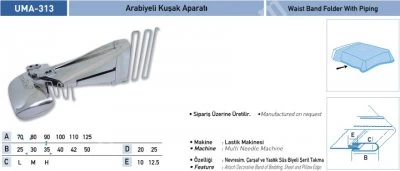 Ev Tekstili Grubu Aparatları Arabiyeli Kuşak Aparatı Uma-313
