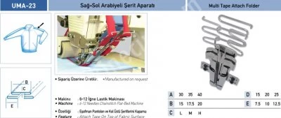 Eşofman Grubu Aparatları Sağ-Sol Arabiyeli Şerit Aparatı Uma-23