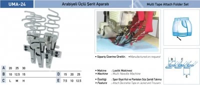 Eşofman Grubu Aparatları Arabiyeli Üçlü Şerit Aparatı Uma-24