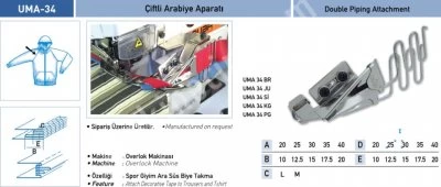 Eşofman Grubu Aparatları Çiftli Arabiye Aparatı Uma-34