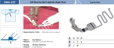 Eşofman Grubu Aparatları Çift Kıvırma Şerit Aparatı (Ayak Ucu) Uma-237