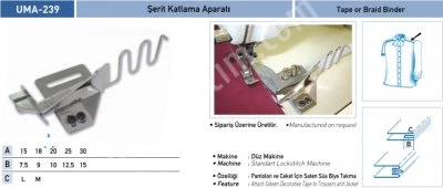 Eşofman Grubu Aparatları Şerit Katlama Aparatı Uma-239