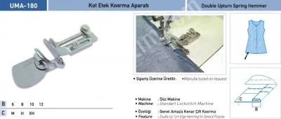 Elbise Grubu Aparatları Kot Etek Kıvırma Aparatı Uma-180