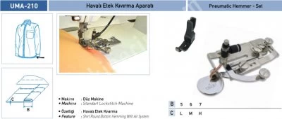 Elbise Grubu Aparatları Havalı Etek Kıvırma Aparatı Uma-210