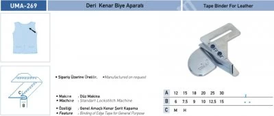 Ambalaj, Deri Ve Döşeme Grubu Aparatları Deri Kenar Biye Aparatı Uma-269