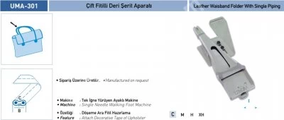 Ambalaj, Deri ve Döşeme Grubu Aparatlarıçift Fitilli Deri Şerit Aparatı Uma-301