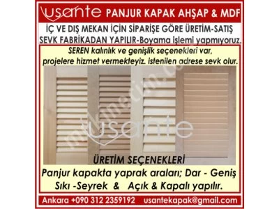 Ppanjur Kapak Ahşap , Mdf Panjur Kapak, Masif Panjur Kepenk,Panjur