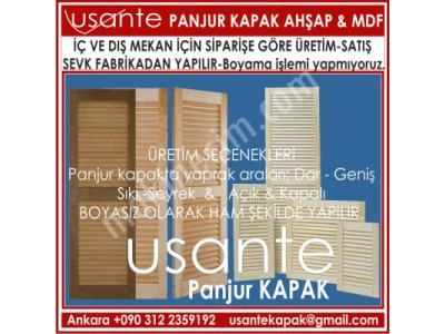 Ppanjur Kapak Ahşap , Mdf Panjur Kapak, Masif Panjur Kepenk,Panjur