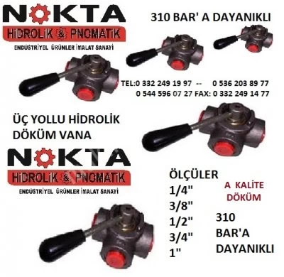 Üç Yollu Vanalar, El Pompaları, Hidrolik Çelik Vanalar