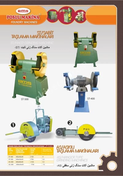 Askılı Ve Sabit Taşlama Makinası