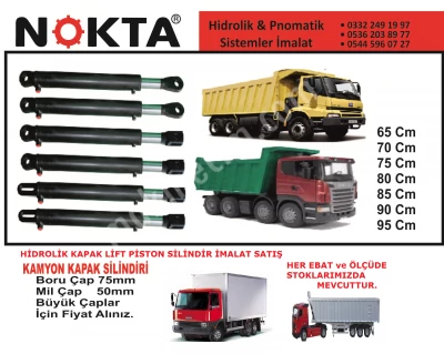 Kamyon, Kamyonet ve Iş Makina Lift Piston Silindir Imalat, Kamyon Kapak Açma Kapatma Pistonu