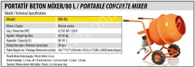 Elektrikli Betoniyer ( 125 Lt ) /Küçükoğlu Makine