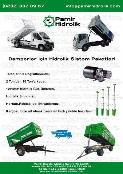 5 Tonluk Damper Hidrolik Güç Ünitesi ve Teleskopik Silindiri