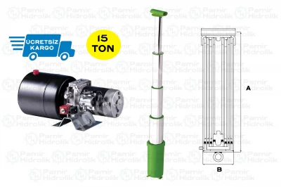15 Tonluk Damper Hidrolik Güç Ünitesi Ve Teleskopik Silindiri