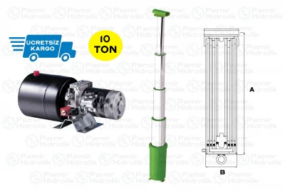 10 Tonluk Damper Hidrolik Güç Ünitesi Ve Teleskopik Silindiri