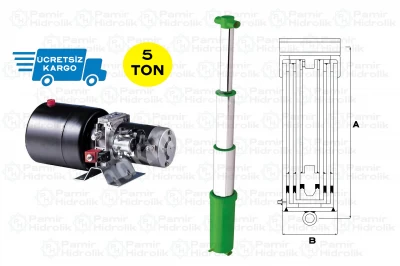 5 Tonluk Damper Hidrolik Güç Ünitesi Ve Teleskopik Silindiri