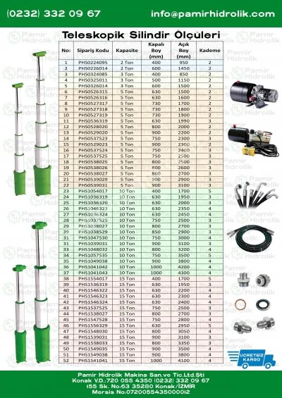 5 Tonluk Damper Hidrolik Güç Ünitesi ve Teleskopik Silindiri