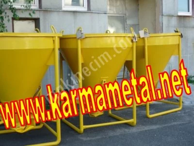 Karma Metal - Kule Vinç Beton Mıcır Harç Taşıma Dökme Kovası Hortumu Kazanı