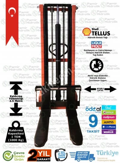 Phm-1025 Manuel İstif Makinası 1 Ton 2.5 Metre Ücretsiz Nakliye