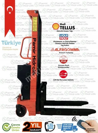Phe-1025 Elektrikli İstif Makinası 1 Ton 2.5 Mt Ücretsiz Nakliye