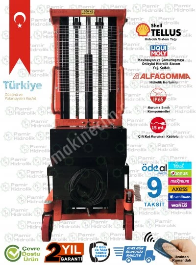 Phe-1025 Elektrikli İstif Makinası 1 Ton 2.5 Mt Ücretsiz Nakliye