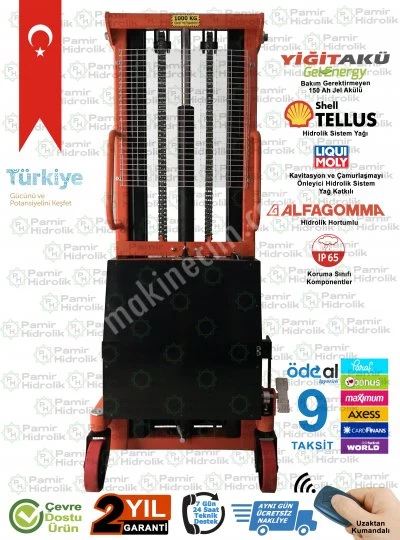 Pha-1025 Akülü İstif Makinası 1 Ton 2.5 Metre Ücretsiz Nakliye