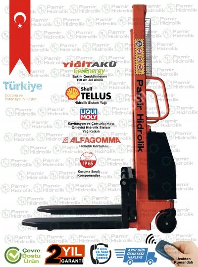 Pha-1016 Akülü İstif Makinası 1 Ton 1.6 Mt Ücretsiz Nakliye
