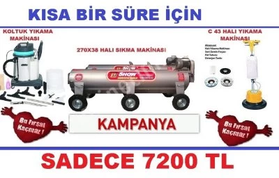 Halı Sıkma Makinası,Koltk Yık Maknsı,Halı Yıkama Mak Meç Komple Set 7200 Tl
