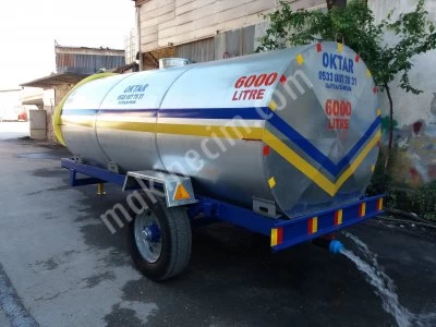Santrifüj Pompalı Su Tanker Galvaniz Paslanmaz 6 Ton 6000 Litre