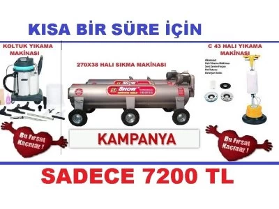 Halı Sıkma Yıkama Makinaları Set Olarak 7200 Tl Kapıda Ödeme Seçeneği