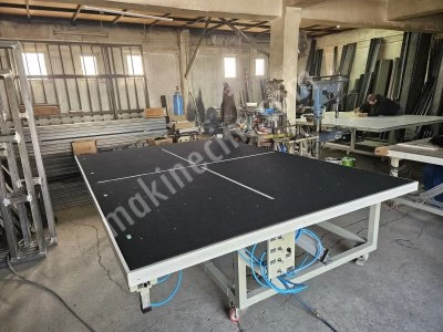 2300X3300 Yatar Kalkar - Hava Yastıklı - Kırma Kollu - Dayama Pistonlu Cam Kesim Masası