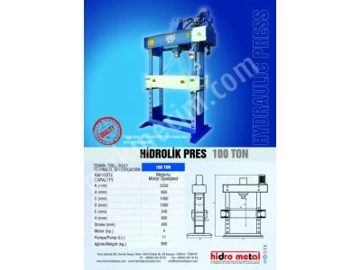 100 Ton Hydraulıc Press