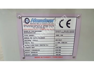 Hasdem 4 Lü Full Otomatik Delik Makınası Sıfır Ayarında Orjınal