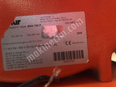 Doğalgaz Brülör Hiç Kullanılmamış Baltur Bgn 60P ve 100P
