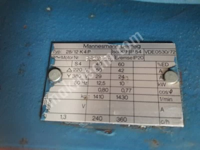 Demag Vinç Motoru.12,5 Kw.Sıfır.Sandıkta