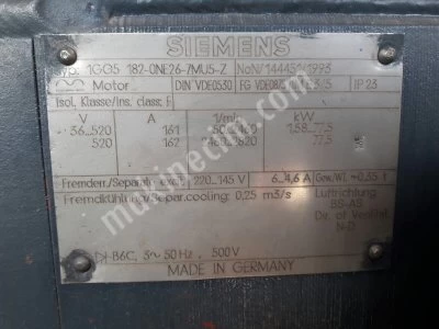 Dc Motor.77Kw 2850 Devir.Sıemens.Az Kullanılmış