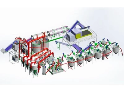 PET bottle recycling line with hourly 1500-3000 Kg / S Capacity