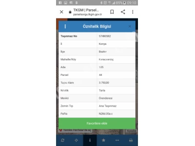 Konya Bozkirda Satılık Tarla